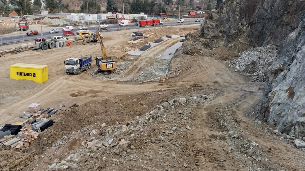 Výstavba tramvajového tunelu v Brně