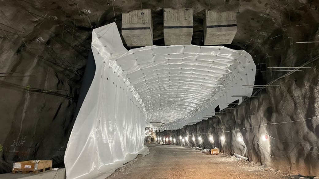Innenschale des Skärholmen-Tunnels in Stockholm