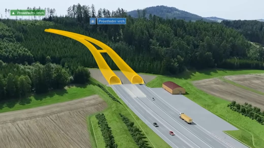 Geotechnický průzkum pro dálniční tunel Prostřední Vrch
