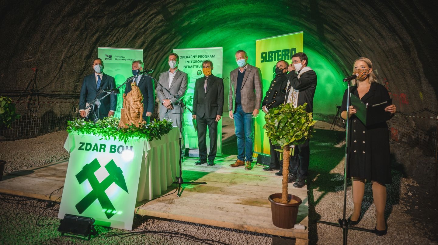 Durchbruch des slowakischen Tunnels Milochov