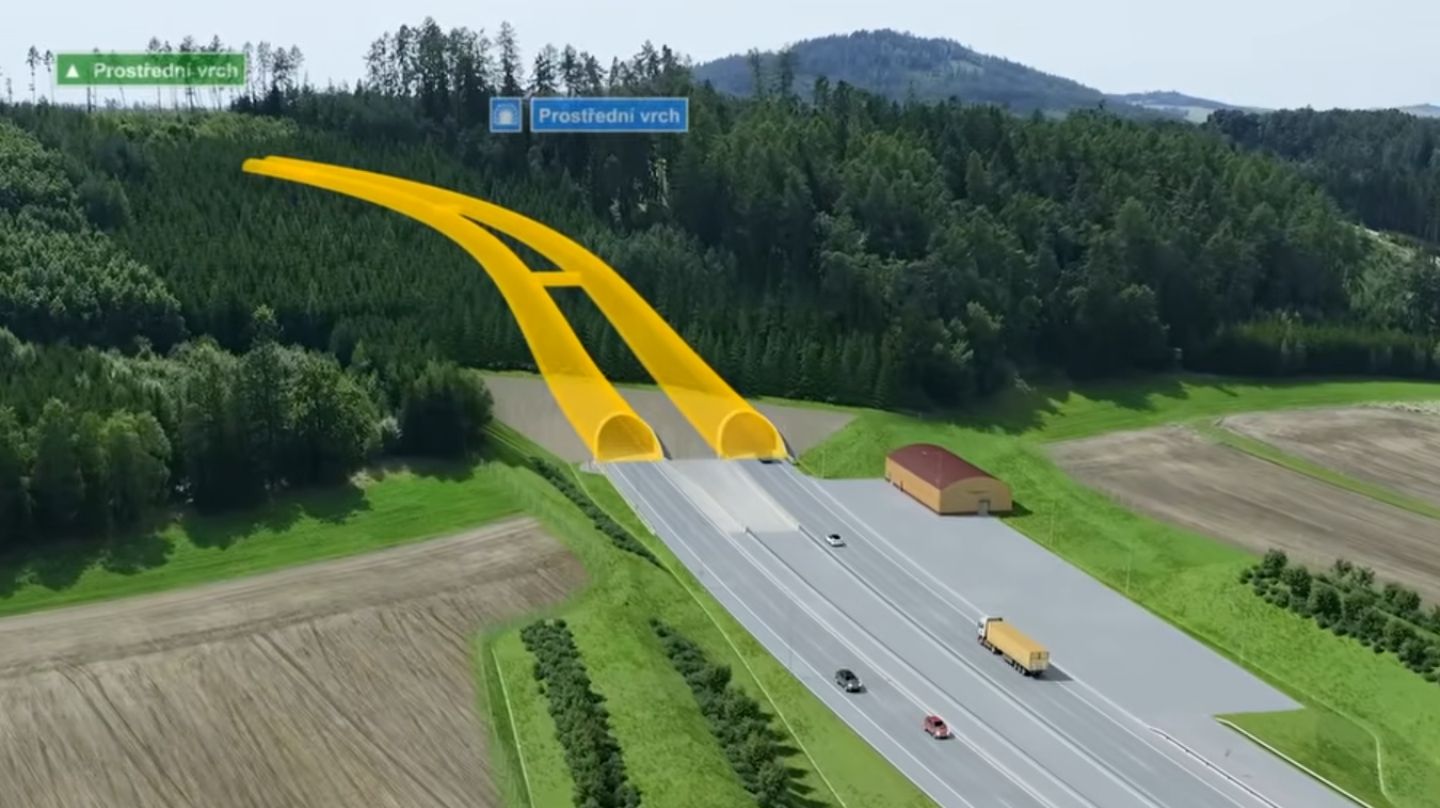 Geotechnický průzkum pro dálniční tunel Prostřední Vrch