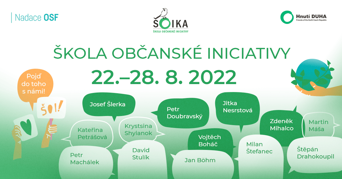 Naučte se, jak měnit svět k lepšímu. Na konci srpna proběhne Škola občanské iniciativy