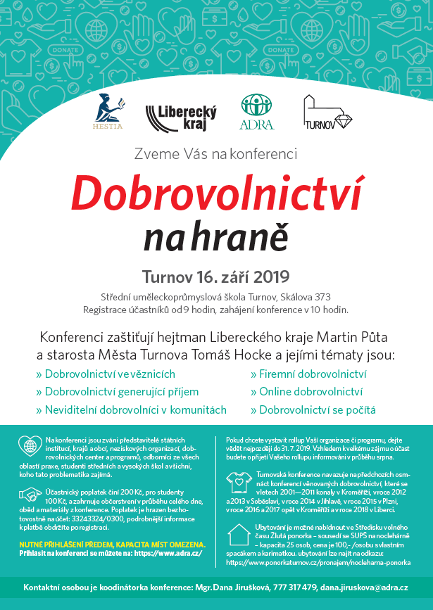 Konference Dobrovolnictví na hraně představí nové formy dobrovolnictví