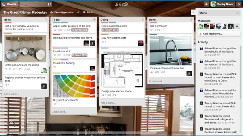 Trello funguje i jako přehledná online nástěnka, se kterou je radost pracovat. Foto: Trello
