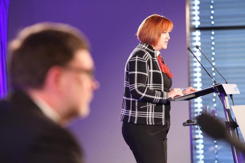 Lenka Kohoutová na konferenci v Olomouci - zde v roli političky. Foto: Archiv Lenky Kohoutové