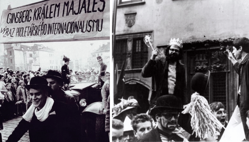 Studentské majálesy bývaly často spojeny s revoltou - roku 1968 byl králem pražského Majálesu zvolen beatnik Allen Ginsberg. Foto: iReport, Svrap