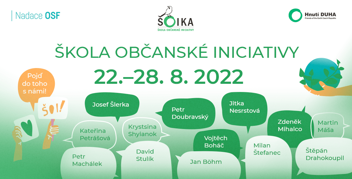 Naučte se, jak měnit svět k lepšímu. Na konci srpna proběhne Škola občanské iniciativy