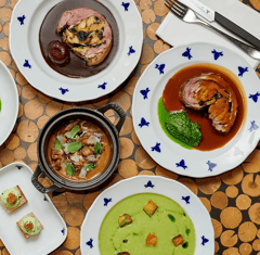 Beef tartare with toasted bread and fresh herbs