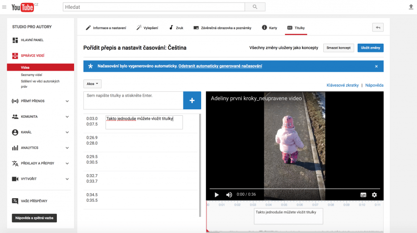 Dejte si s některými videi z akce o pár minut víc práce a nasdílejte je později i s titulky – šance, že se na něj návštěvníci podívají, je mnohonásobně vyšší! Foto: YouTube